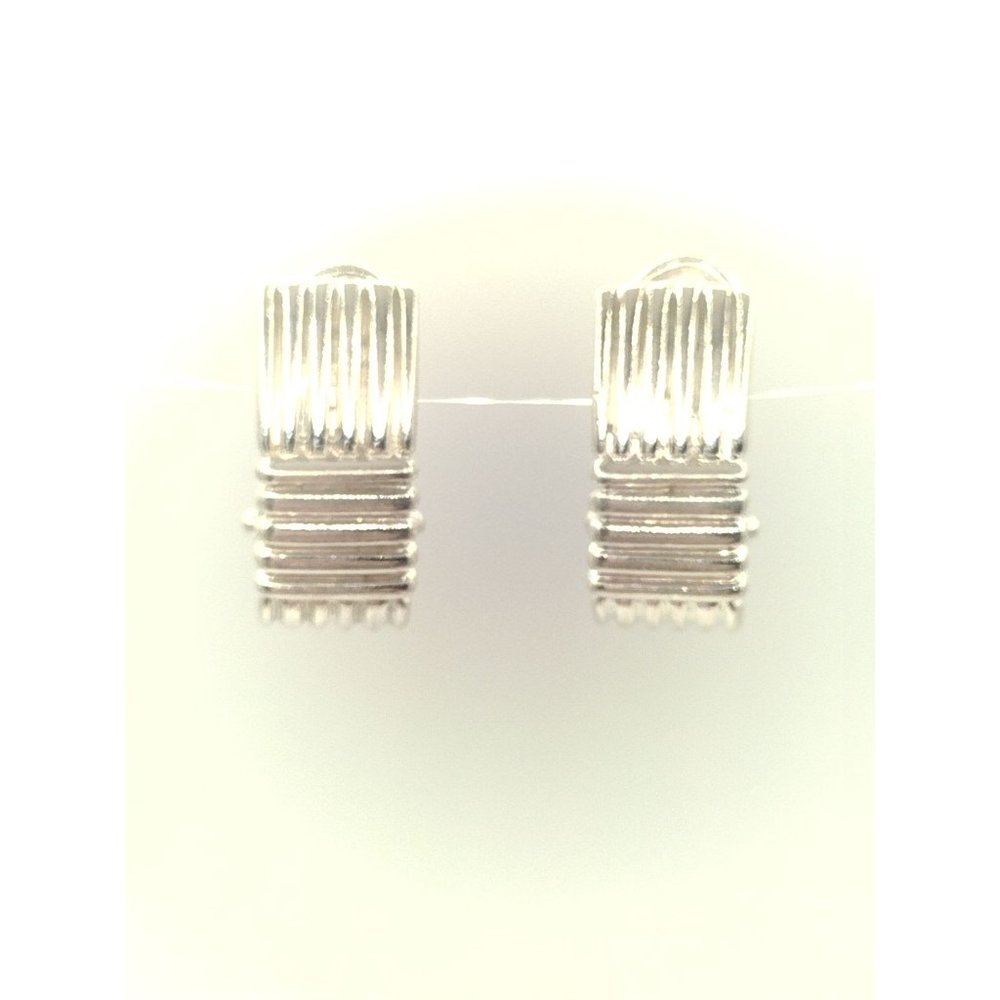 Sterling Silver 925 Stamped Grooved Huggie Hoop Earrings